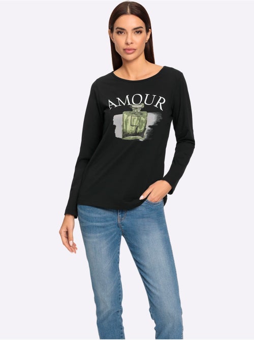 T-shirt à Manches Longues Imprimé Assorti - Taille Standard - Helline - Kiabi