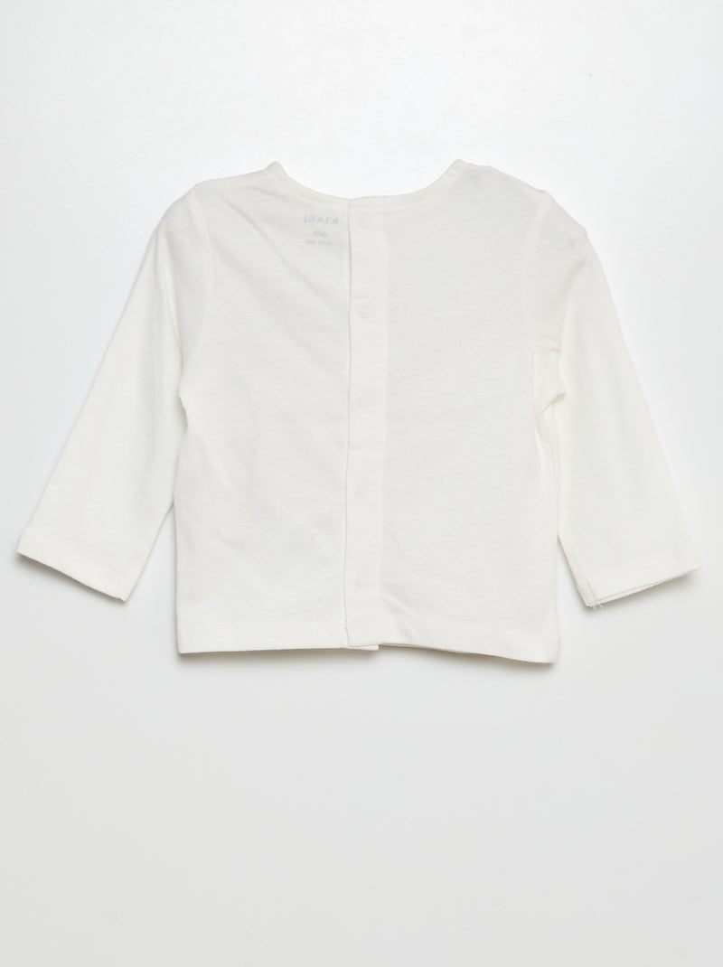 T-shirt à manches longues imprimé - Blanc - Bébé fille - 1.50