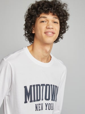 T-shirt Manches Longues Brandit - Coupe Regular - 100% Coton - Rayé Rouge Et Blanc - Basique Confortable Pour Homme