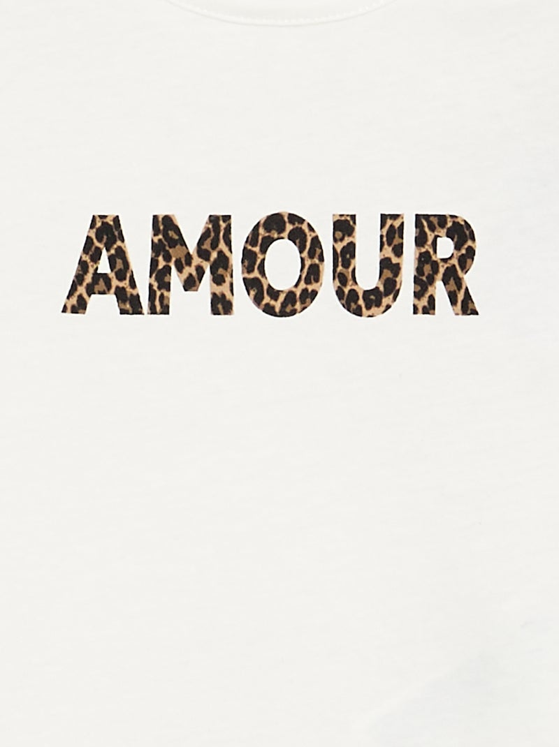 T-shirt à manches longues imprimé Blanc - Kiabi