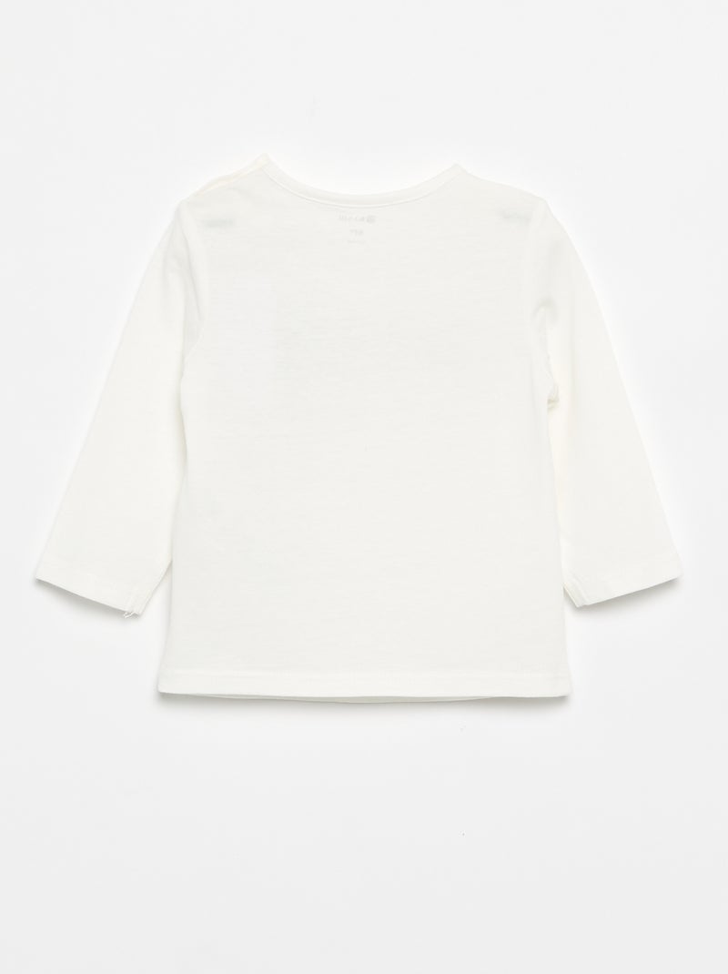 T-shirt à manches longues imprimé Blanc - Kiabi