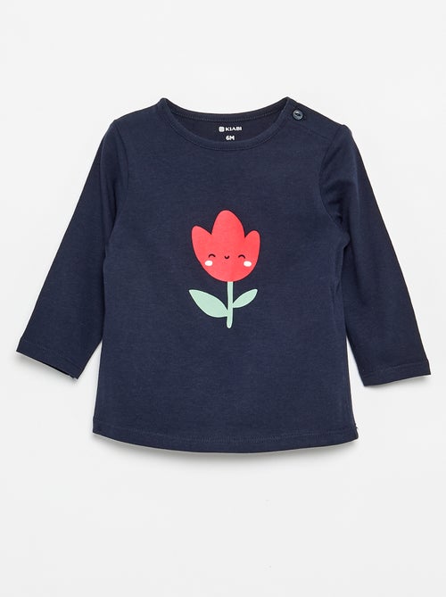 T-shirt à manches longues imprimé - Kiabi