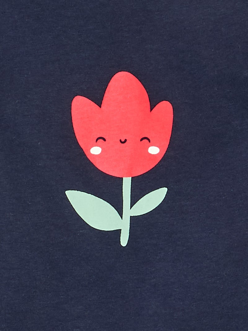 T-shirt à manches longues imprimé Bleu - Kiabi