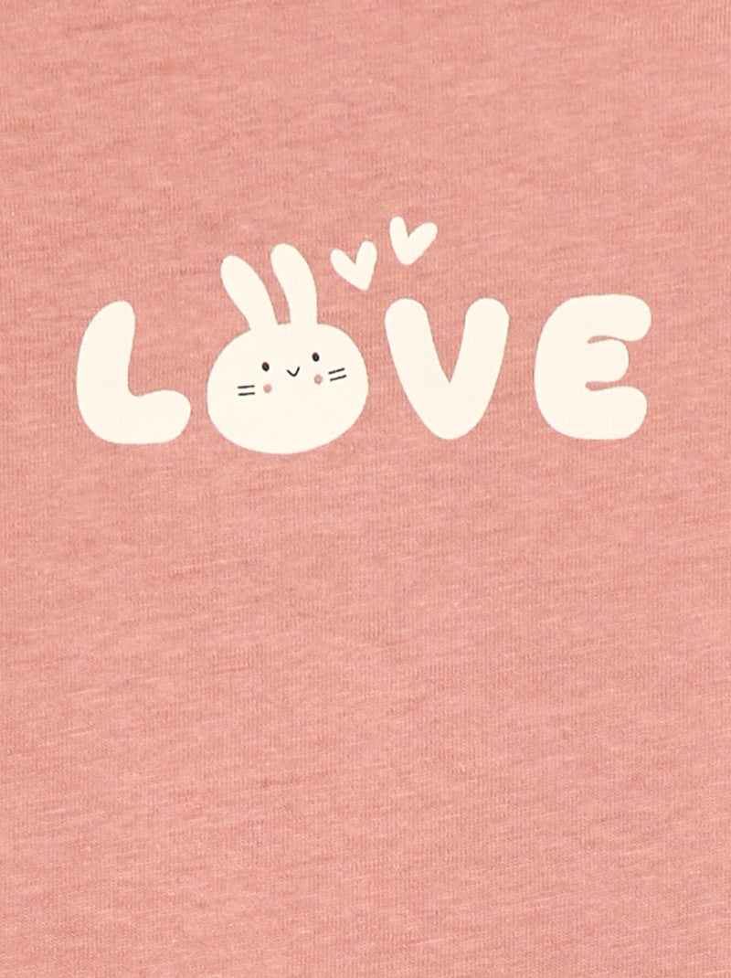 T-shirt à manches longues imprimé Rose - Kiabi