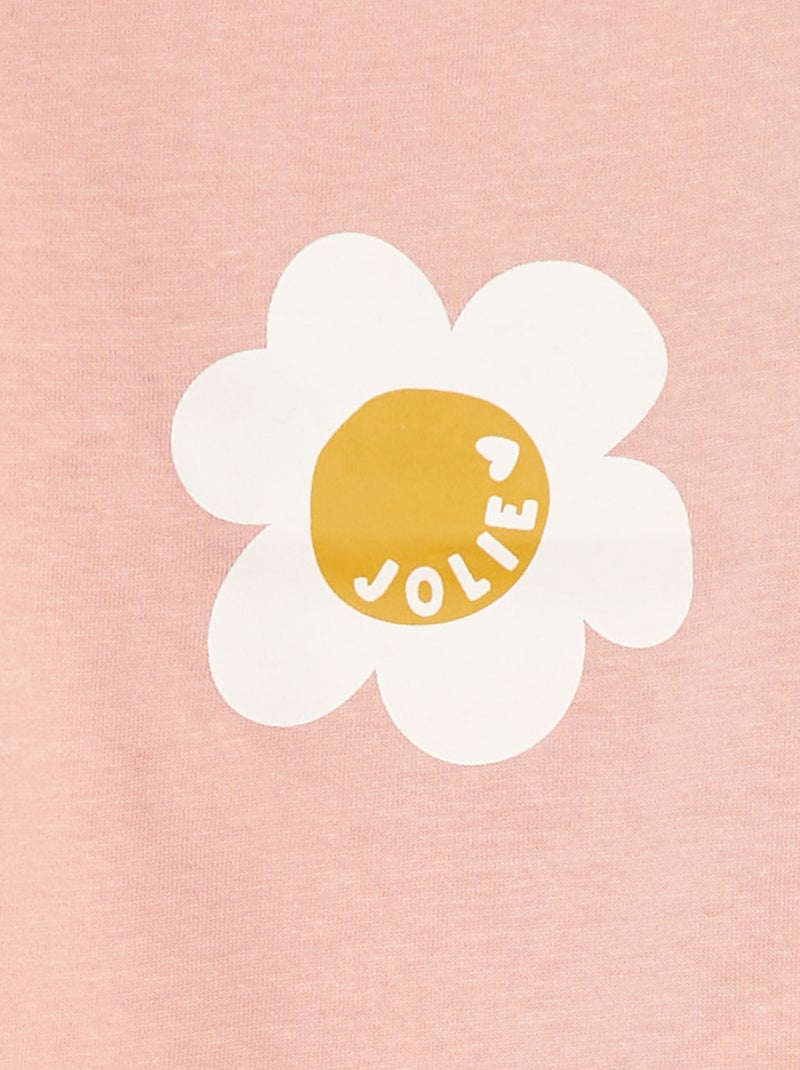 T-shirt à manches longues imprimé Rose - Kiabi
