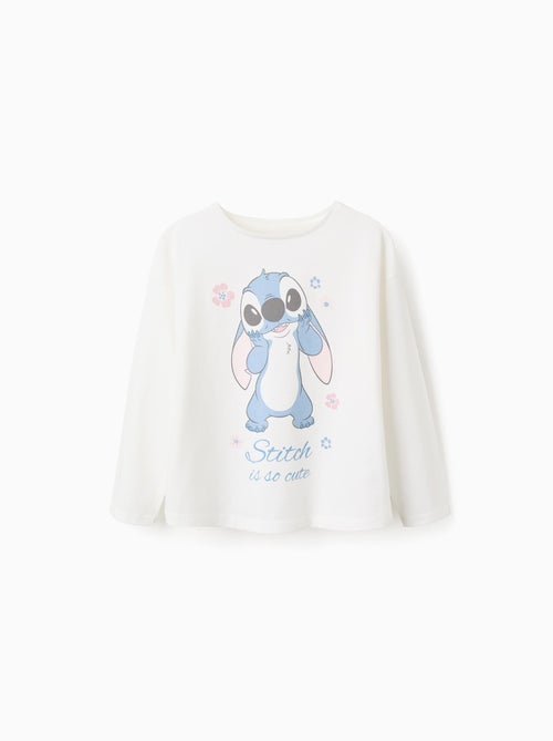 T-Shirt à Manches Longues Imprimé Stitch - Kiabi