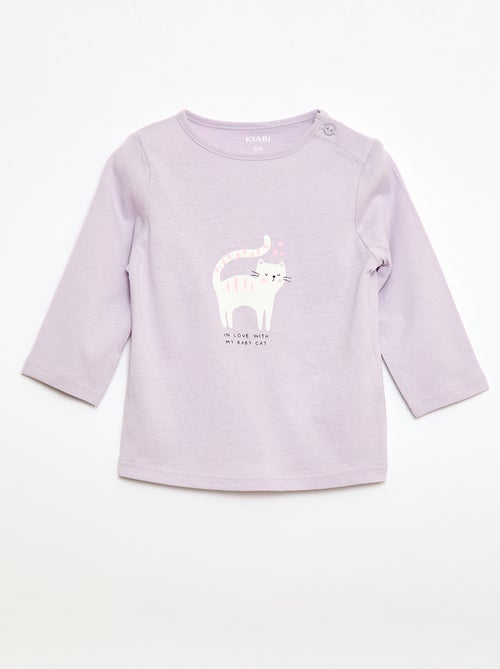 T-shirt à manches longues imprimé - Kiabi