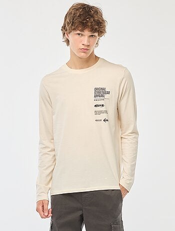 T-shirt à manches longues imprimées devant
