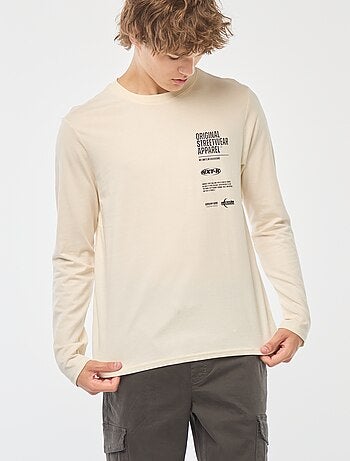 T-shirt à manches longues imprimées devant