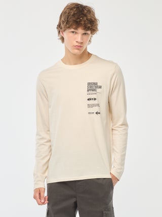 T-shirt à manches longues imprimées devant