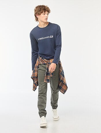 T-shirt à manches longues imprimées devant