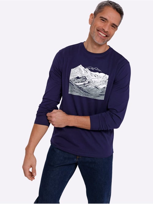 T-shirt à manches longues jersey fin - moda vilona - Kiabi
