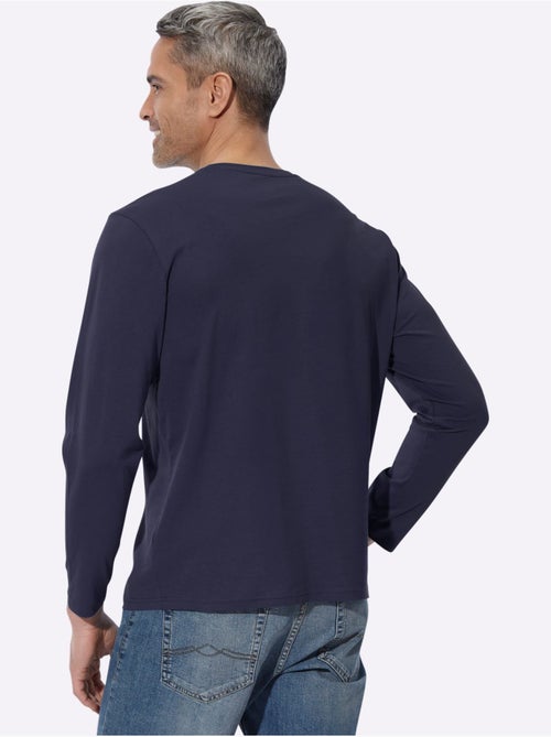 T-shirt à manches longues jersey fin - moda vilona - Kiabi