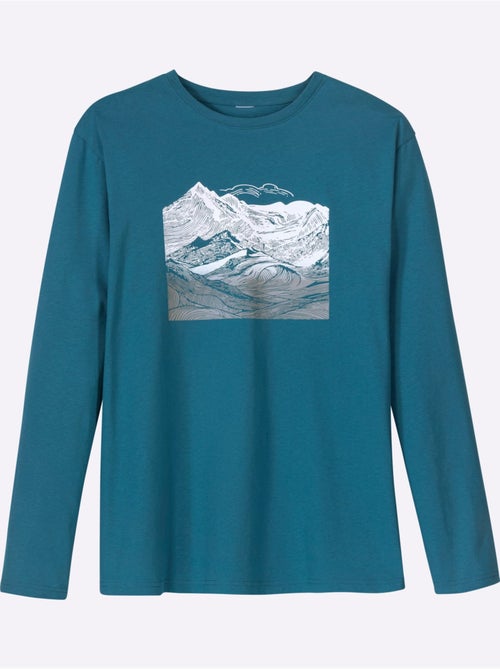 T-shirt à manches longues jersey fin - moda vilona - Kiabi
