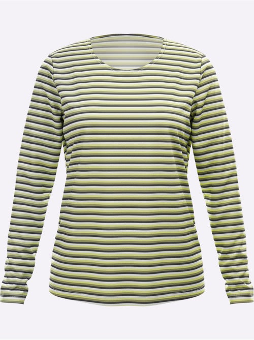 T-shirt à Manches Longues Joli Motif à Rayures - Taille Standard - Moda Vilona - Kiabi T-shirt à Manches Longues Joli Motif à Rayures - Taille Standard - Moda Vilona - Kiabi