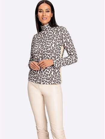 T-shirt à Manches Longues Joli Motif Léopard - Taille Standard - Helline