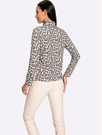 T-shirt à Manches Longues Joli Motif Léopard - Taille Standard - Helline