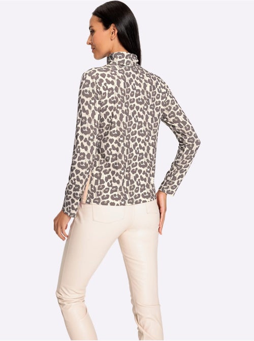 T-shirt à Manches Longues Joli Motif Léopard - Taille Standard - Helline - Kiabi T-shirt à Manches Longues Joli Motif Léopard - Taille Standard - Helline - Kiabi