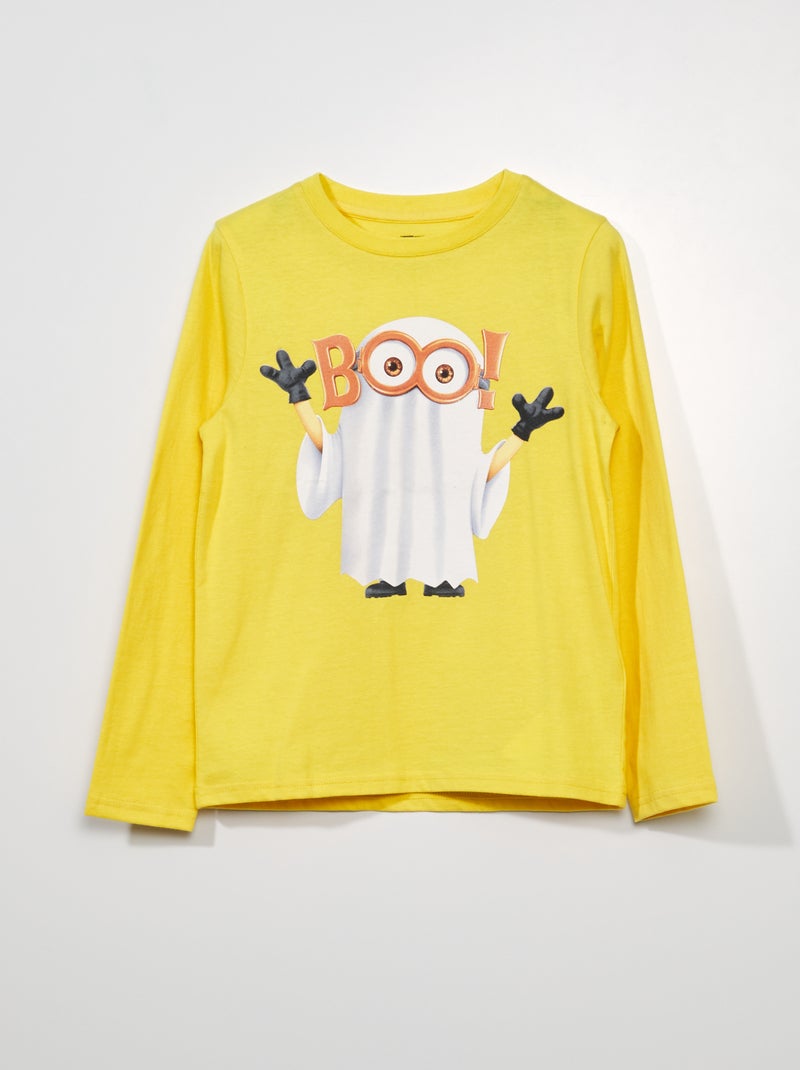 T-shirt à manches longues 'Les Minions' - Halloween Jaune - Kiabi