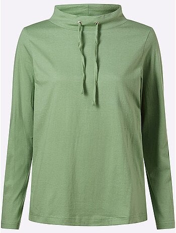 T-shirt à manches longues lien à nouer, œillets à l'encolure - taille standard - moda vilona