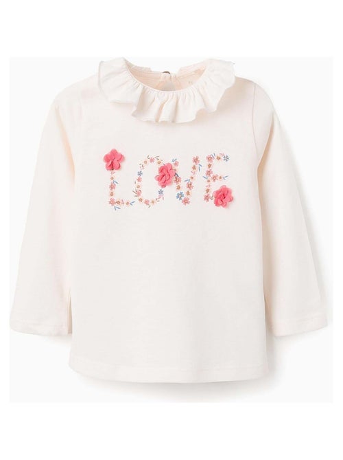 T-shirt à Manches Longues  'Love' - Kiabi