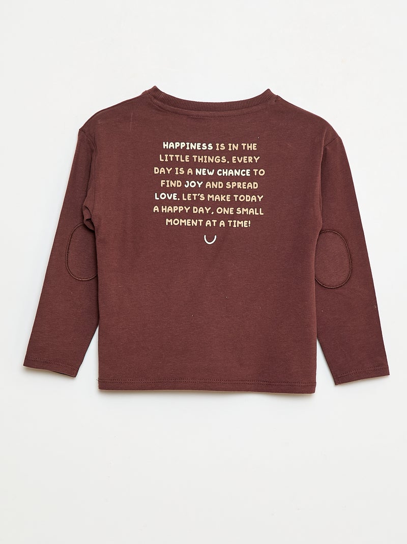 T-shirt à manches longues Marron - Kiabi