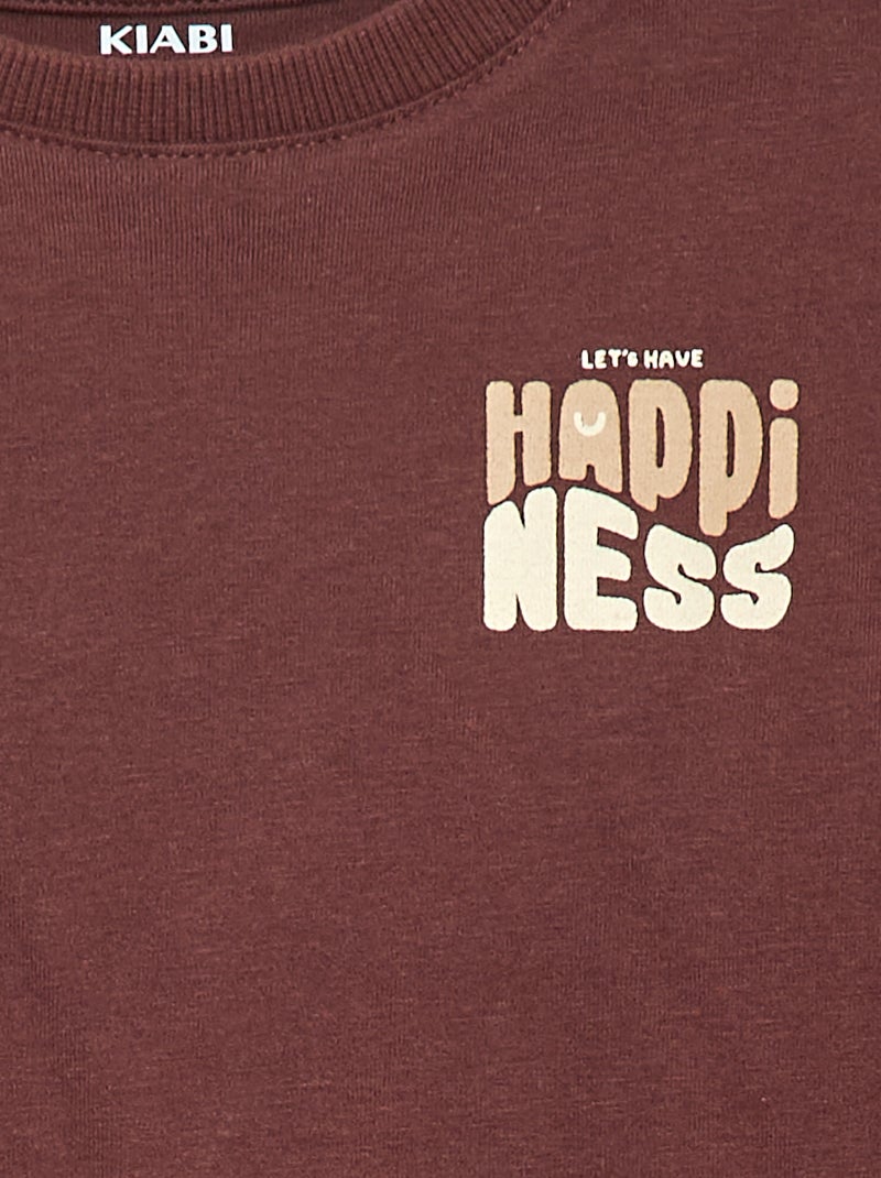 T-shirt à manches longues Marron - Kiabi
