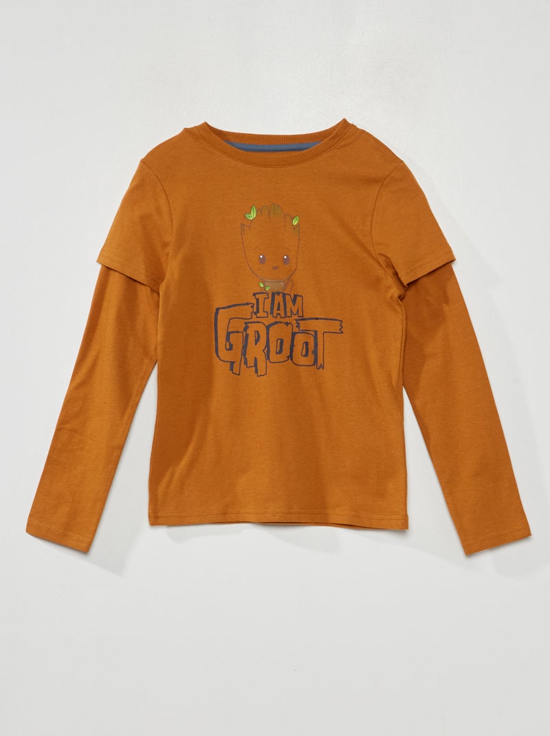T-shirt à manches longues 'Marvel' Marron - Kiabi