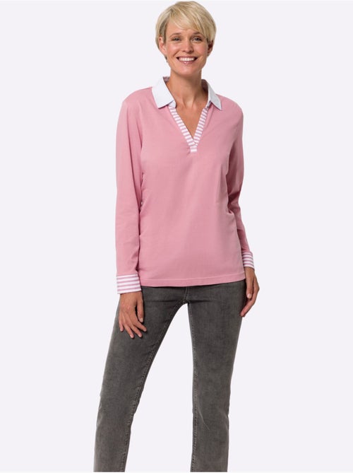 T-shirt à Manches Longues Mélange De Coloris Unis Et Rayés - Taille Standard - Moda Vilona - Kiabi T-shirt à Manches Longues Mélange De Coloris Unis Et Rayés - Taille Standard - Moda Vilona - Kiabi