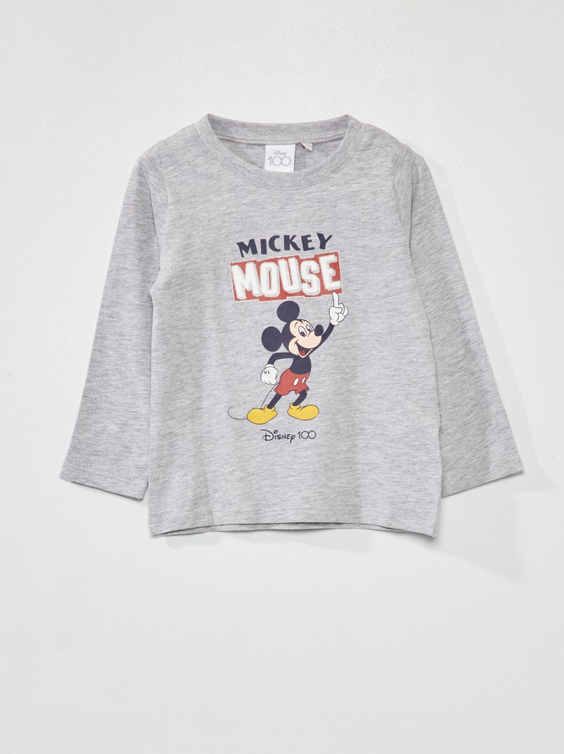 T-shirt à manches longues 'Mickey' Gris - Kiabi