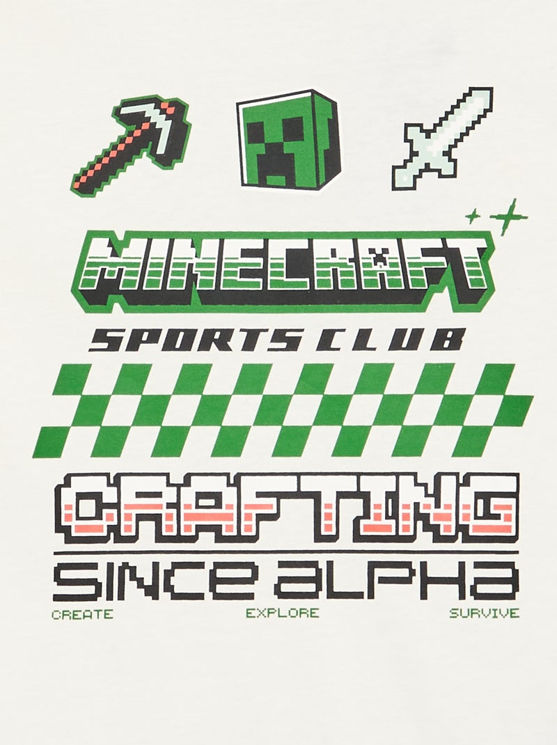 T-shirt à manches longues 'Minecraft' Blanc - Kiabi