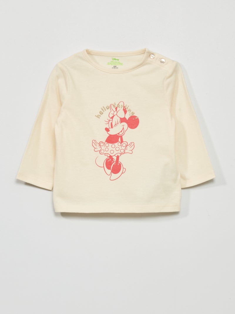 T-shirt à manches longues 'Minnie' Blanc - Kiabi