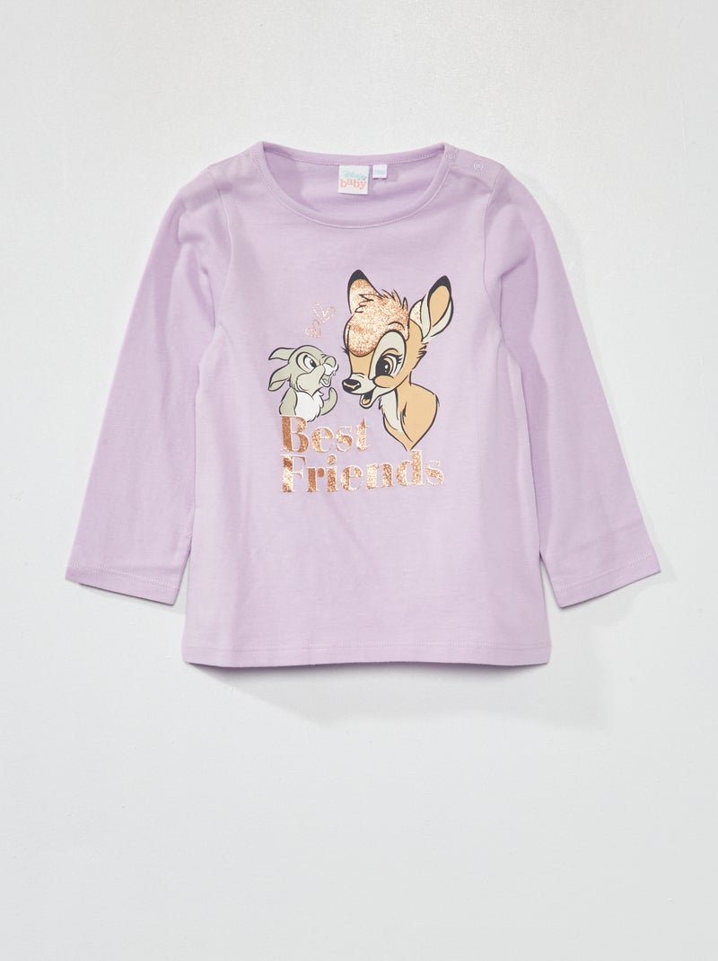 T-shirt à manches longues 'Minnie' Violet - Kiabi