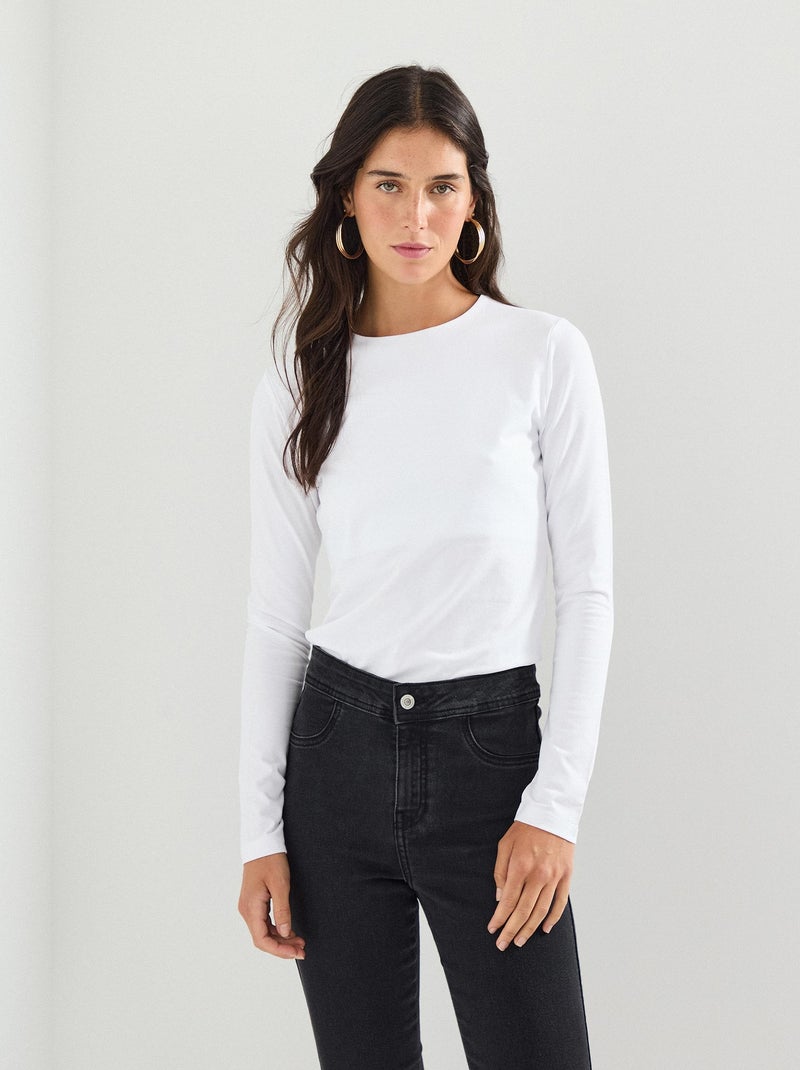 T-shirt à manches longues MO Fashion Blanc - Kiabi
