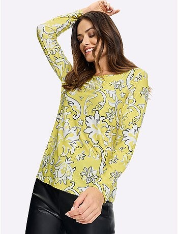 T-shirt à Manches Longues Motif Coloré - Taille Standard - Helline