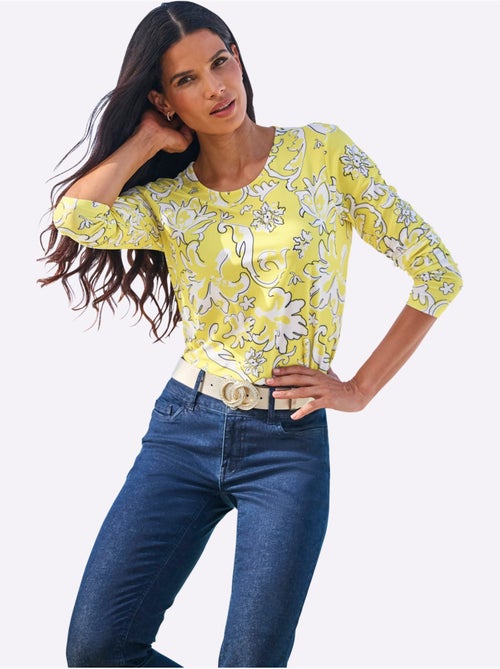 T-shirt à Manches Longues Motif Coloré - Taille Standard - helline - Kiabi