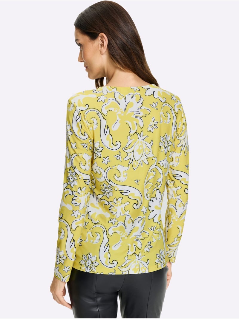 T-shirt à Manches Longues Motif Coloré - Taille Standard - Helline Vert - Kiabi