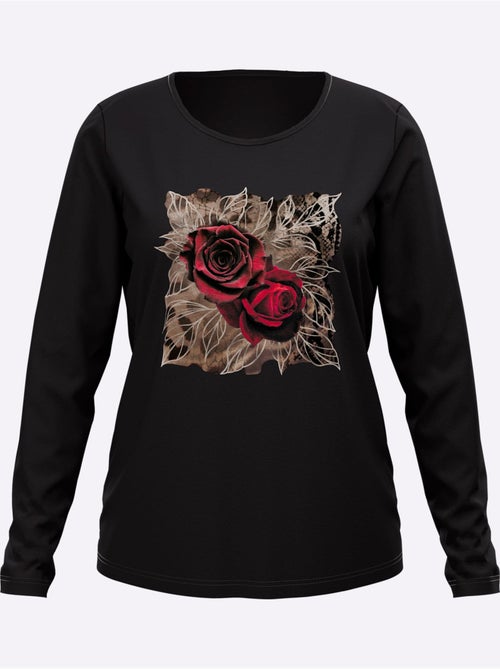 T-shirt à Manches Longues Motif Imprimé - Taille Standard - Moda Vilona - Kiabi T-shirt à Manches Longues Motif Imprimé - Taille Standard - Moda Vilona - Kiabi