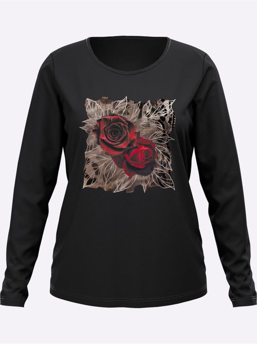 T-shirt à Manches Longues Motif Imprimé - Taille Standard - Moda Vilona - Kiabi T-shirt à Manches Longues Motif Imprimé - Taille Standard - Moda Vilona - Kiabi