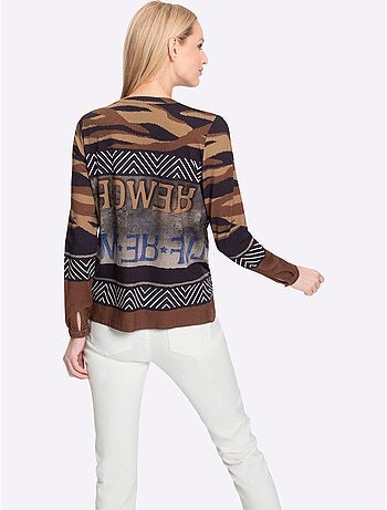 T-shirt à Manches Longues Motif Imprimé Exclusif - Taille Standard - Helline