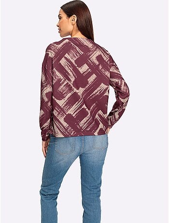 T-shirt à manches longues motif imprimé exclusif - taille standard - helline