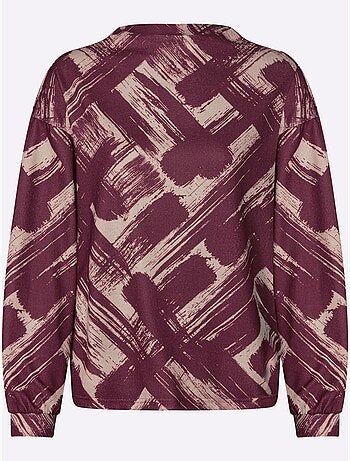 T-shirt à manches longues motif imprimé exclusif - taille standard - helline