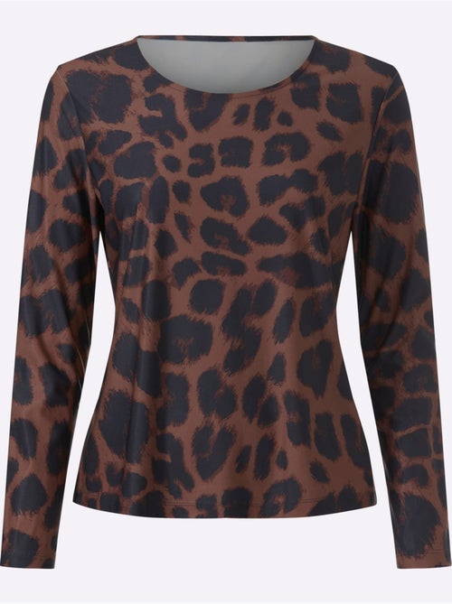 T-shirt à manches longues motif léopard tendance - taille standard - helline - Kiabi T-shirt à manches longues motif léopard tendance - taille standard - helline - Kiabi