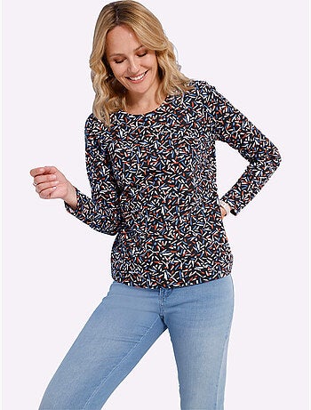 T-shirt à manches longues motif minimaliste tendance - taille standard - moda vilona