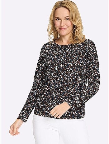 T-shirt à manches longues motif minimaliste tendance - taille standard - moda vilona