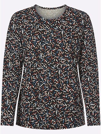 T-shirt à manches longues motif minimaliste tendance - taille standard - moda vilona