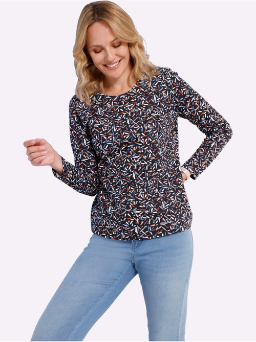 T-shirt à manches longues motif minimaliste tendance - taille standard - moda vilona - Kiabi T-shirt à manches longues motif minimaliste tendance - taille standard - moda vilona - Kiabi