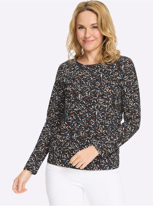 T-shirt à manches longues motif minimaliste tendance - taille standard - moda vilona - Kiabi T-shirt à manches longues motif minimaliste tendance - taille standard - moda vilona - Kiabi