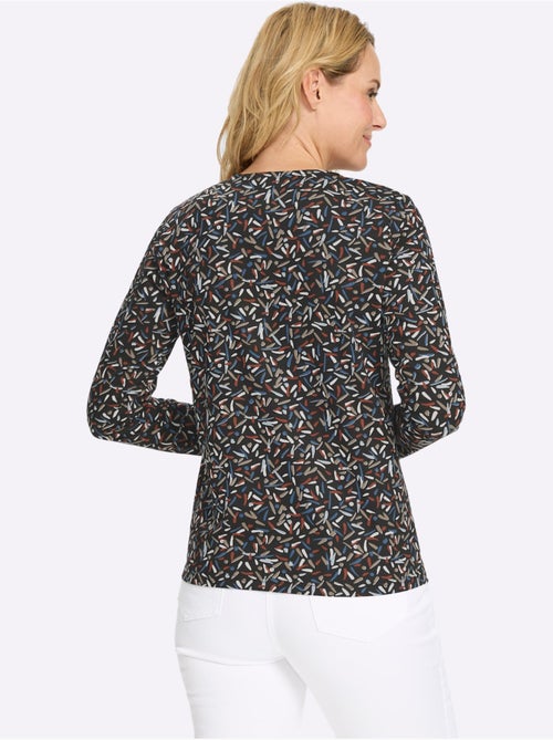 T-shirt à manches longues motif minimaliste tendance - taille standard - moda vilona - Kiabi T-shirt à manches longues motif minimaliste tendance - taille standard - moda vilona - Kiabi