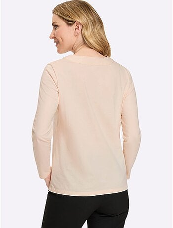 T-shirt à manches longues nœud décoratif tendance - taille standard - moda vilona